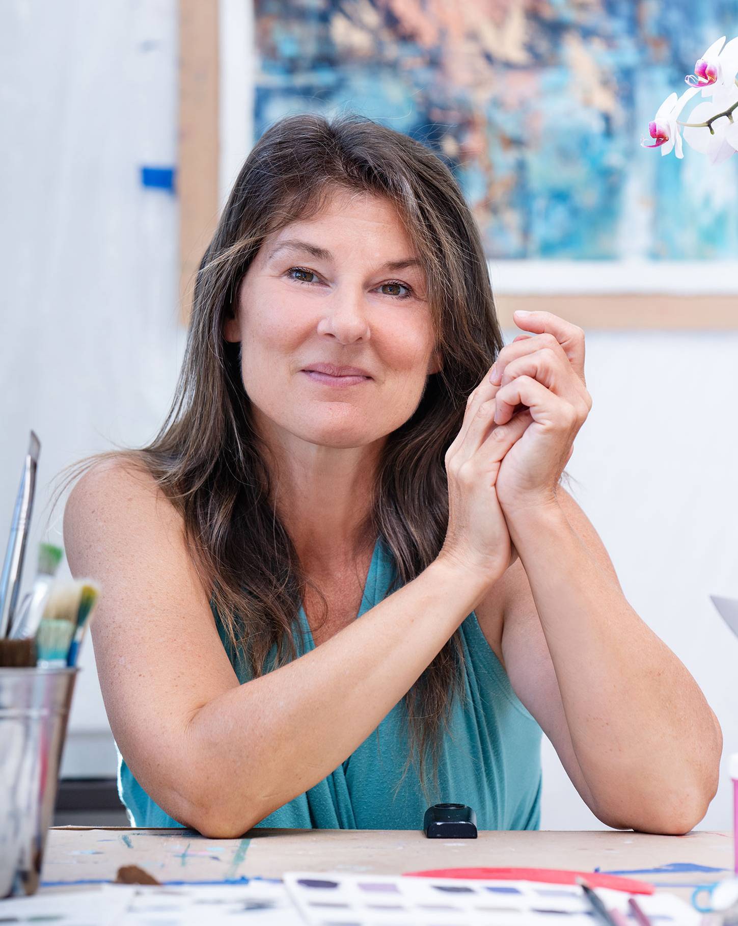 Artist Nancy Joyce at home in Studio Casa Perla